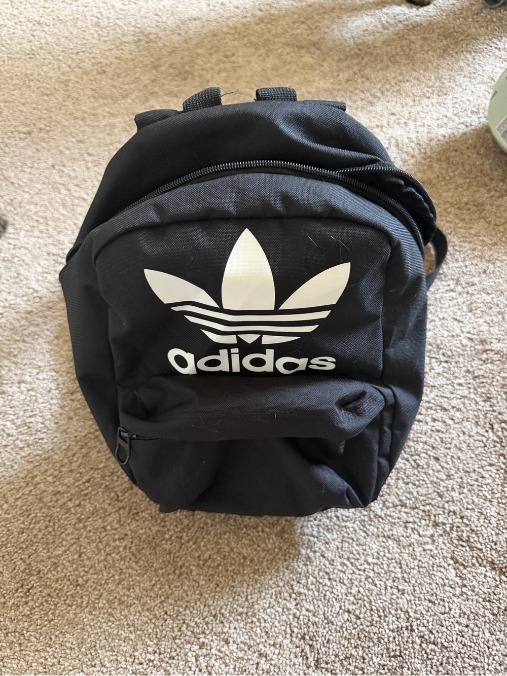 adidas Black Mini Trefoil Backpack - Picture 1 of 2